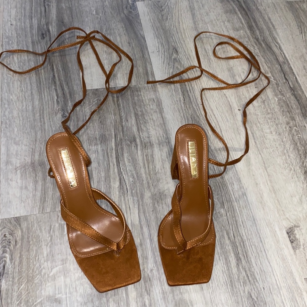 NEW Square Toe Brown Heel